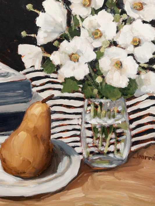 Windflowers and a pear