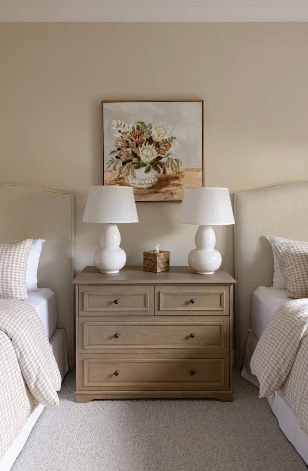 King Proteas and Banksias by Jeannie — a botanical fine art print of native king proteas and banksias, available framed or unframed.